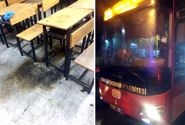 İzmir’de belediye otobüsü ve okula molotoflu saldırı: 9 gözaltı