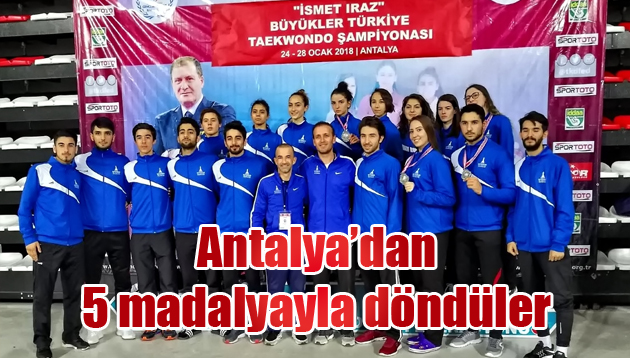 Antalya’dan 5 madalyayla döndüler