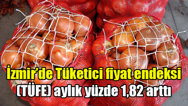 İzmir’de Tüketici fiyat endeksi (TÜFE) aylık yüzde 1,82 arttı