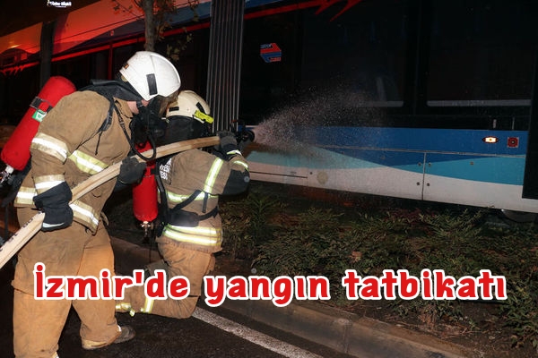 İzmir tramvayında yangın tatbikatı