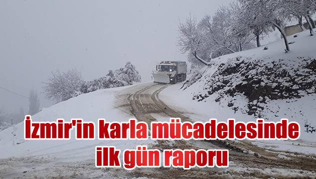 İzmir’in karla mücadelesinde ilk gün raporu