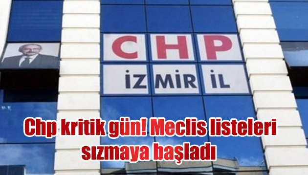 Chp kritik gün! Meclis listeleri sızmaya başladı