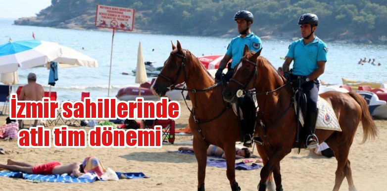 İzmir sahillerinde atlar geziyor