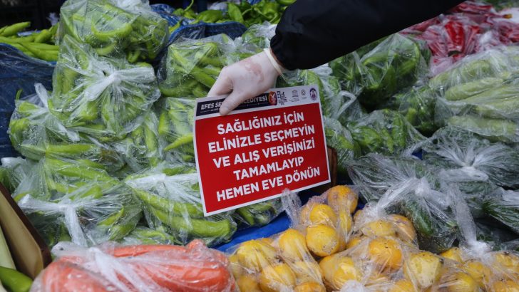 EFES SELÇUK HALK PAZARINDA SIKI ÖNLEMLER