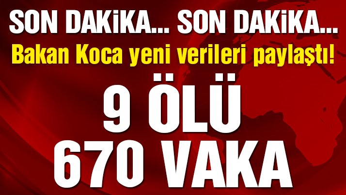  Can kaybı 9, vaka sayısı 670 oldu