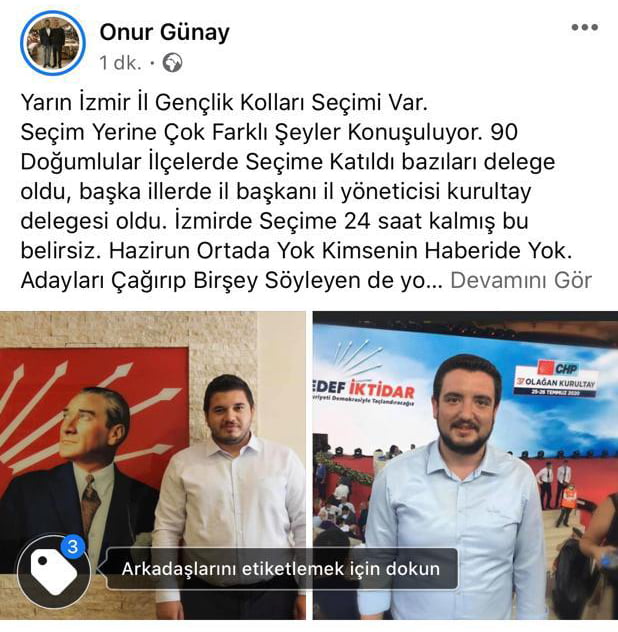 Mustafa Özuslu CHP İzmir İl Gençlik Kolları Başkan Adayı Mert Anıl Akgül, “Belediye bürokrasisi gençlik kolları delegelerini arayıp bir adayı işaret ediyor. Bu tutum seçimlere gölge düşürüyor” dedi.
