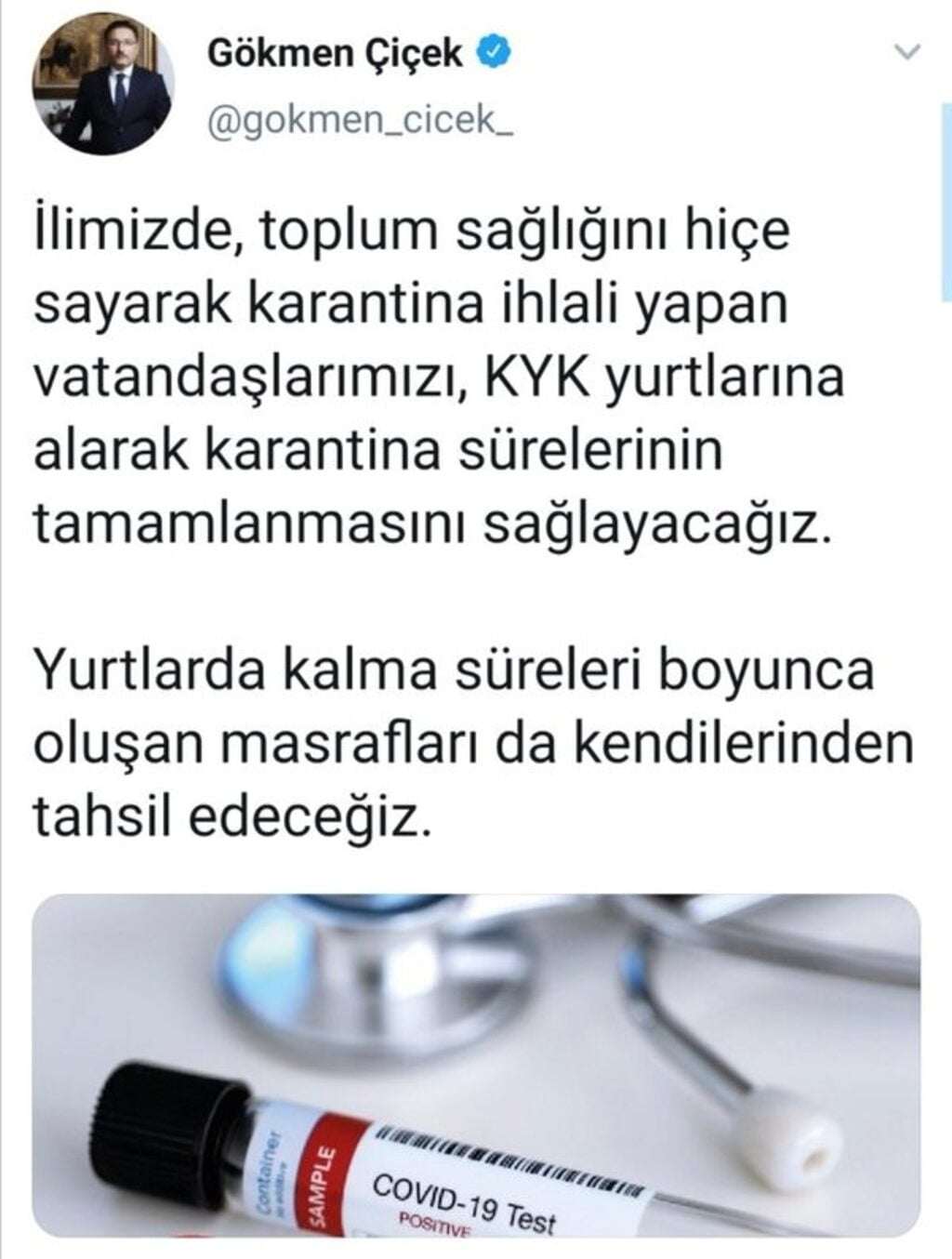 Vali'den karantina kuralına uymayanlar için beğeni toplayan uyarı