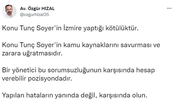 Ak Partli Hızal, Soyer Hakkında açıklama yaptı!