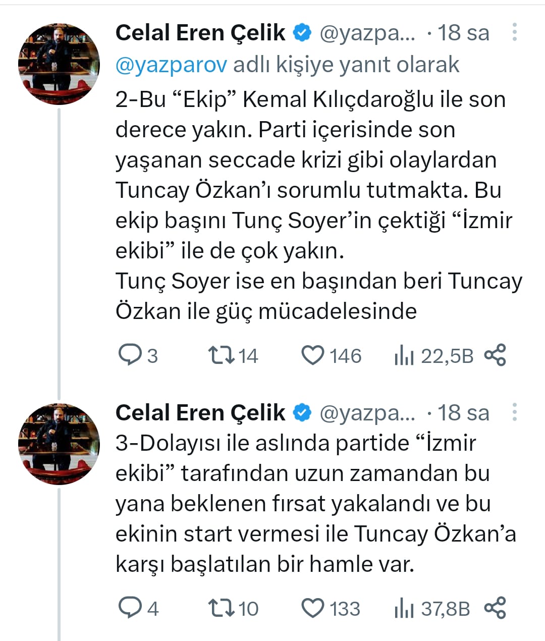 Seccade krizi Tuncay Özkan ve Tunç Soyer'e sıçradı