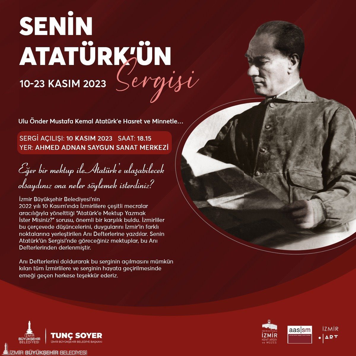 İzmirlilerin Atatürk’e yazdığı mektuplar sergilenecek
