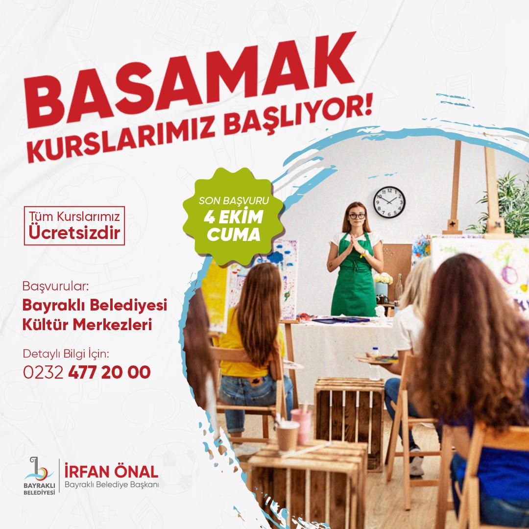 Bayraklı’da ücretsiz kültür-sanat kursları başlıyor