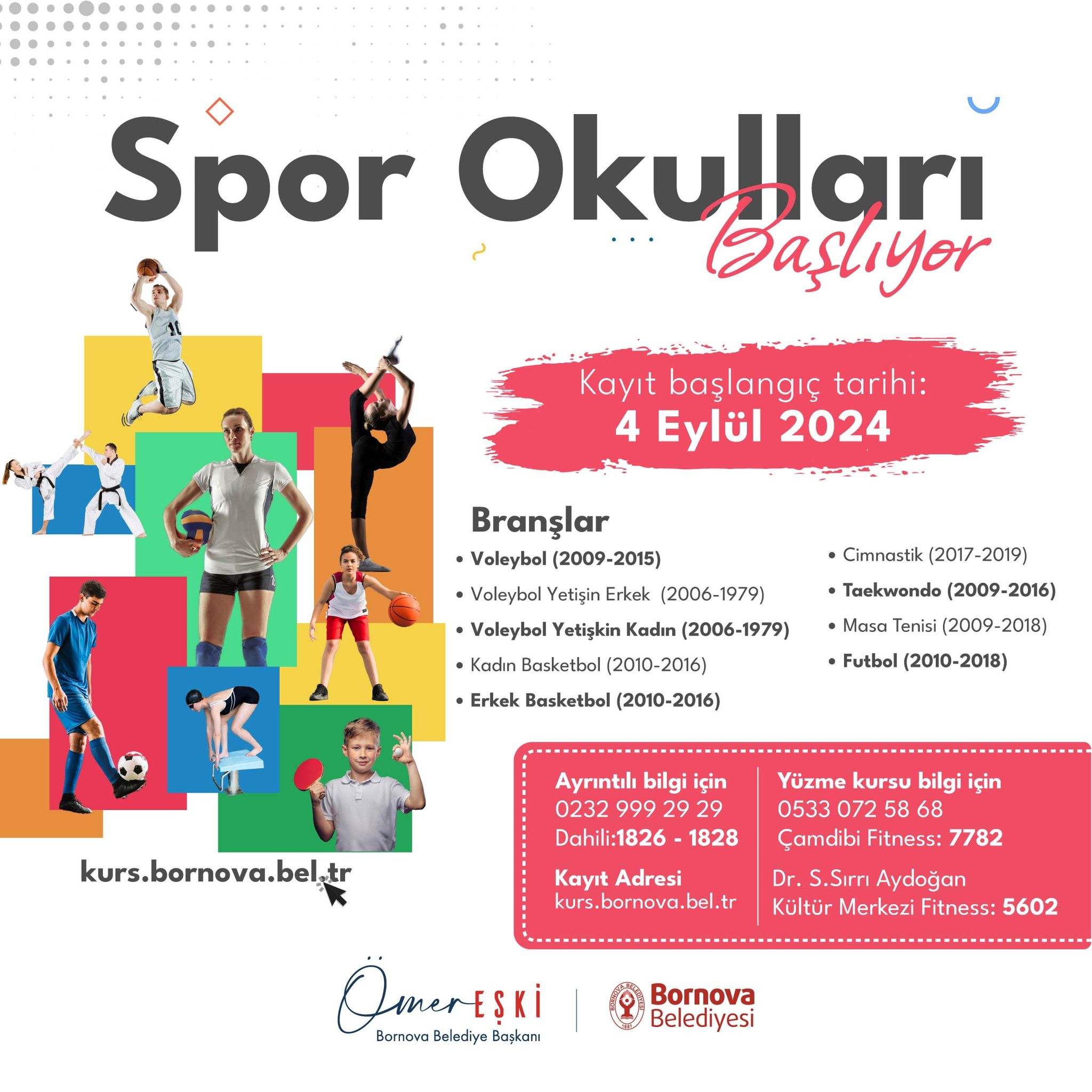 Bornova Belediyesi Spor Okulları başlıyor