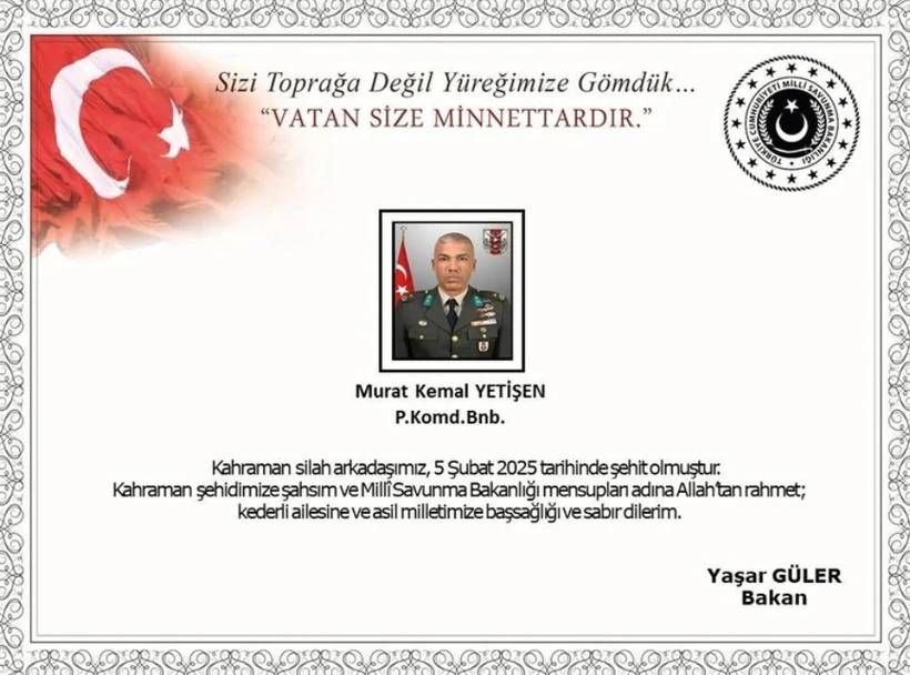 Binbaşı Murat Kemal Yetişen şehit oldu!