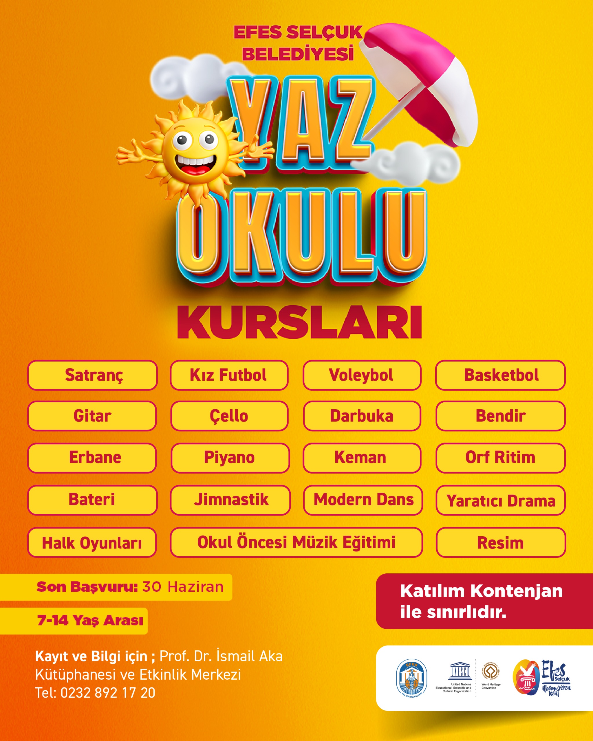 ÇOCUKLAR İÇİN DOLU DOLU BİR YAZ EFES SELÇUK’TA: KAYITLAR BAŞLIYOR
